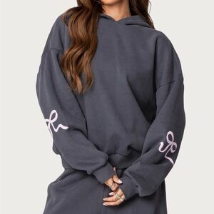 Edikted Bonney bow detail hoodie